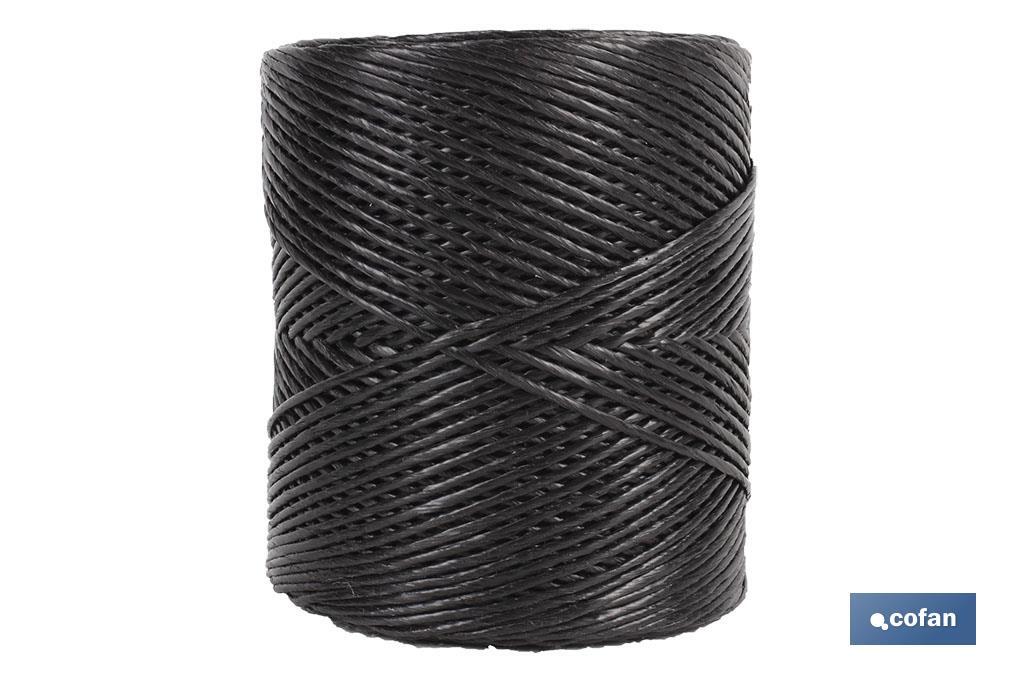Cuerda negra trenzada sin alma de polietileno reciclado de 6 mm, 4 kg,  color negro