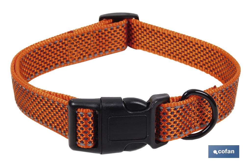 COLLAR PARA PERROS NARANJA MODELO ROMA 2.5X45-70