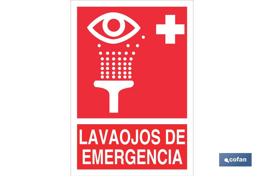 Señal luminiscente de socorro Lavaojos de emergencia