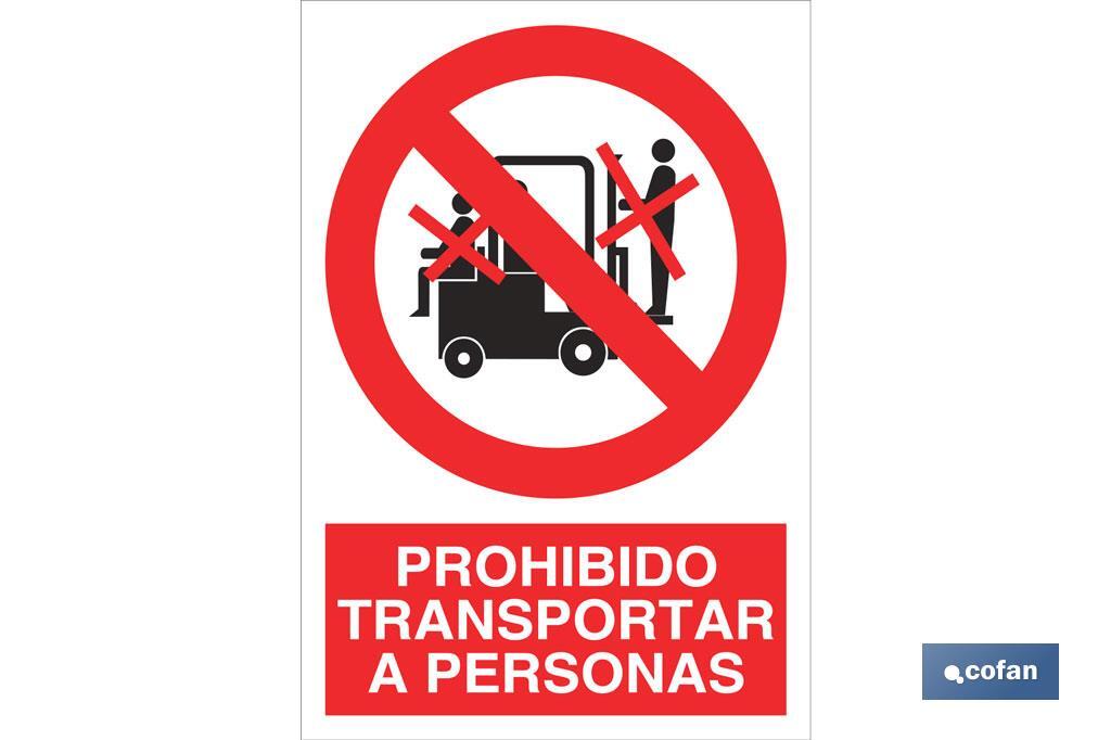 Prohibido transportar a personas