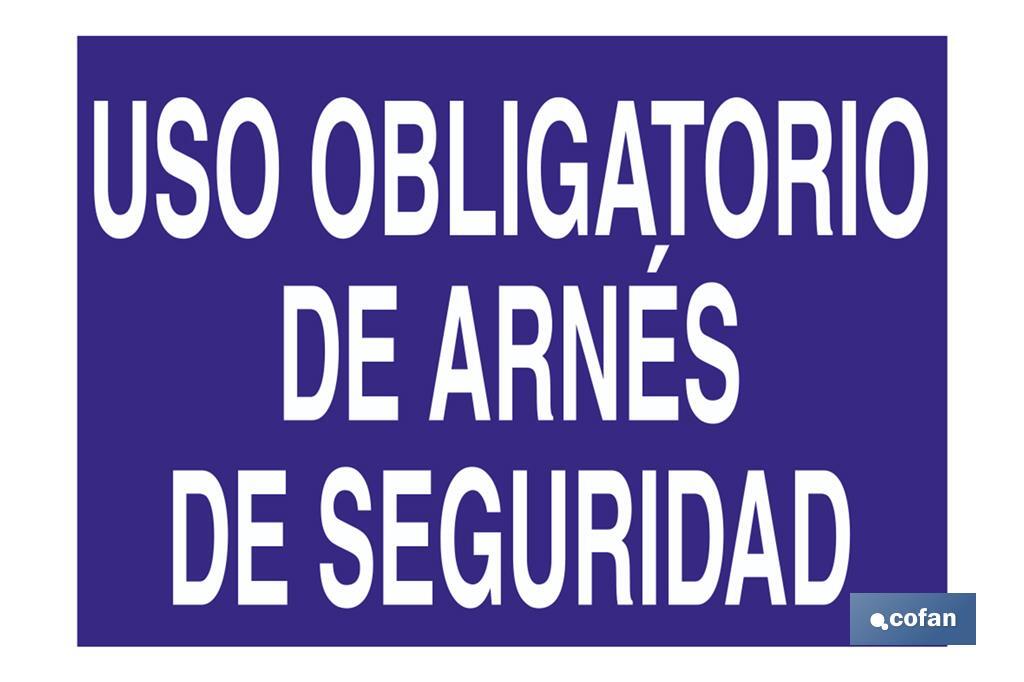 Cartel Uso obligatorio de arnés de seguridad